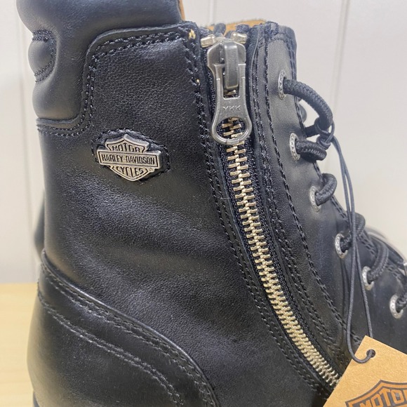 NEW Harley Davidson Black Leather Motorcycle Riding Boots Mens 10 /EU 43 - Picture 2 of 10